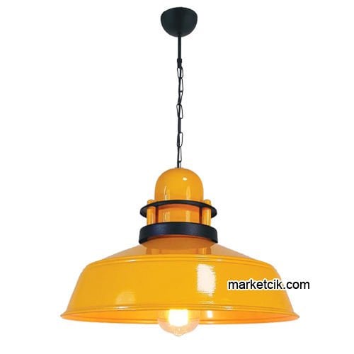 Marketcik RT48 Dekoratif Sarı Retro Sarkıt Avize, Tekli Modern Avize
