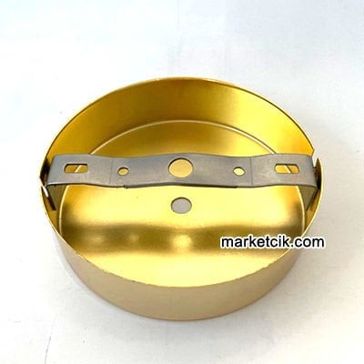 Marketcik Avize, Abajur İçin Yuvarlak Altın Sarısı Metal Rozans 12 cm
