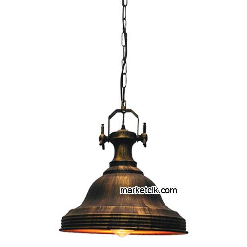 Marketcik RT53 Dekoratif Eskitme Retro Sarkıt Avize, Tekli Modern Avize