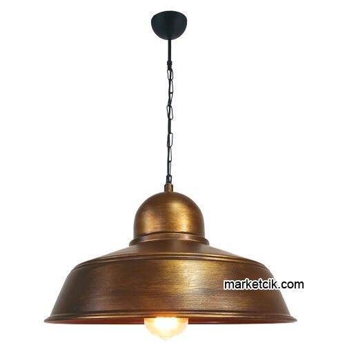 Marketcik RT57 Dekoratif Eskitme Retro Sarkıt Avize, Tekli Modern Avize