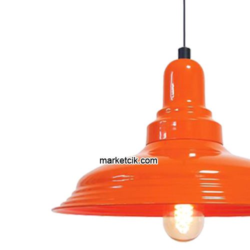 Marketcik RT75 Dekoratif Turuncu Retro Sarkıt Avize, Tekli Modern Avize