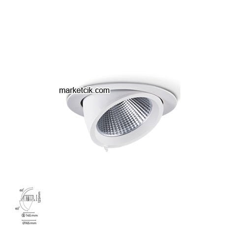 Marketcik 30-40 Watt Sıva Altı Salyangoz Led Spot Armatür Siyah-Beyaz Kasa MR2072