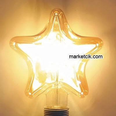 Dekoratif Yıldız Led Rustik Ampul 6 Watt E27 Duy