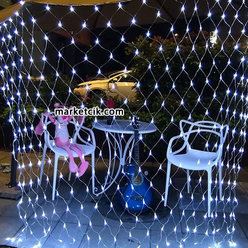 Marketcik İç Mekan 2x2 Metre File Led Ağ Perde Sabit Işık Beyaz