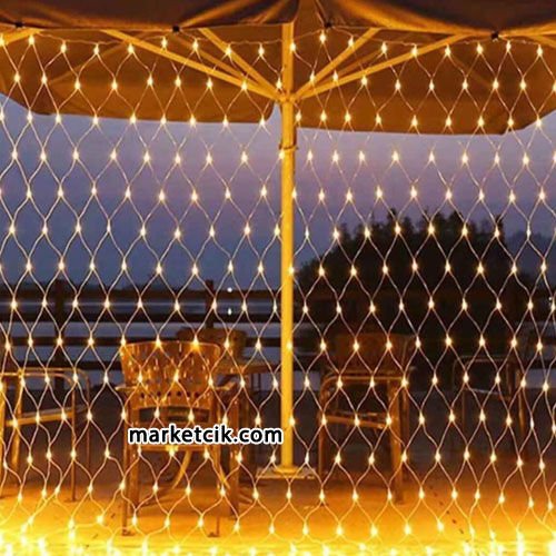 Marketcik İç Mekan 2x2 Metre File Led Ağ Perde Sabit Işık Beyaz