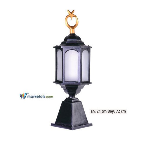 Ayaz 72x21 Ayyıldızlı Alüminyum Döküm Fenerli Model Set Üstü Park Bahçe Aydınlatma Armatürü