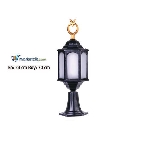 Ayaz 70x24 Ayyıldızlı Alüminyum Döküm Fenerli Model Set Üstü Park Bahçe Aydınlatma Armatürü