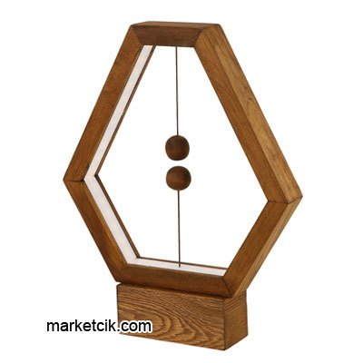 Marketcik Dekoratif Ahşap Pramid Mıknatıslı Led Masa Lambası