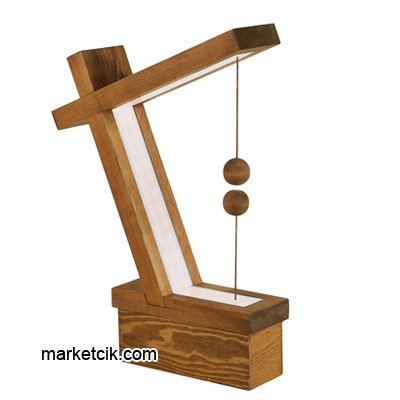 Marketcik Dekoratif Ahşap C Model Mıknatıslı Led Masa Lambası