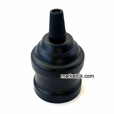 Marketcik Dekoratif Metal Siyah Lale E27 Duy Porselen Duy