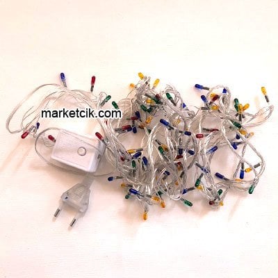 3,5 Metre 100 RGB Karışık Renkli Işıklı Kordon, Çam Ağacı Süsleme Işığı