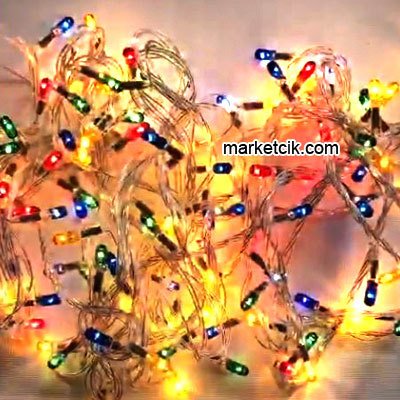 3,5 Metre 100 Işıklı Twinlight Renkli Kordon, Dekoratif Neon Yılbaşı Aydınlatma, RGB Karışık Işık