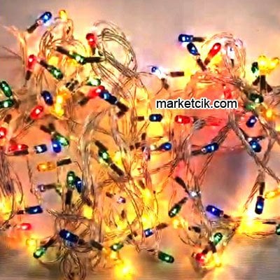 3,5 Metre 100 RGB Karışık Renkli Işıklı Kordon, Çam Ağacı Süsleme Işığı