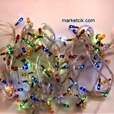 3,5 Metre 100 RGB Karışık Renkli Işıklı Kordon, Çam Ağacı Süsleme Işığı