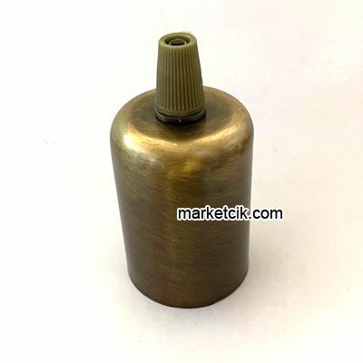 Marketcik Dekoratif Plastik Kablo Kilitli Metal Eskitme Lale E27 Duy