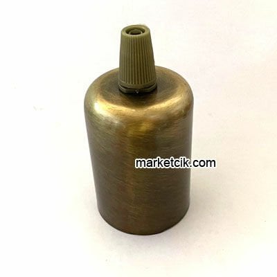Marketcik Dekoratif Plastik Kablo Kilitli Metal Eskitme Lale E27 Duy