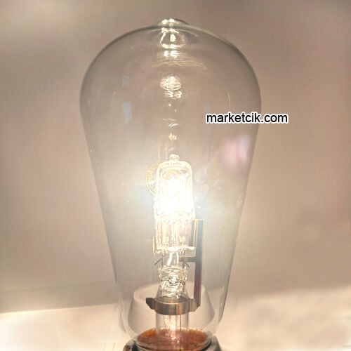 Dekoratif Rustik 42 Watt Halojen ST64 Armut Ampul, Dimerli E27 Duylu