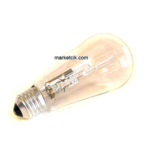 Dekoratif Rustik 42 Watt Halojen ST64 Armut Ampul, Dimerli E27 Duylu