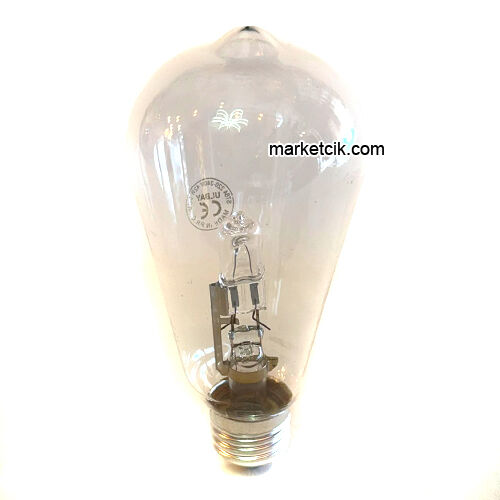 Dekoratif Rustik 42 Watt Halojen ST64 Armut Ampul, Dimerli E27 Duylu