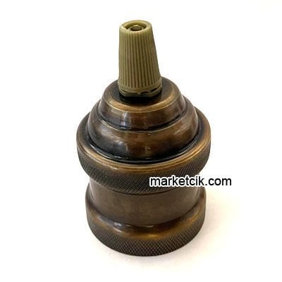 Marketcik Dekoratif Plastik Kablo Kilitli Desenli Metal Eskitme Lale E27 Duy