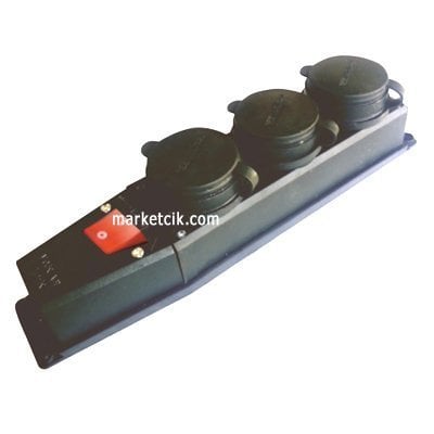 Mutlusan Mut-293A 1x16 A. Monofaze 3lü Anahtarlı Seyyar Grup Priz