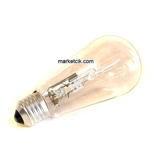 Dekoratif Rustik 70 Watt Halojen ST64 Armut Ampul, Dimerli E27 Duylu