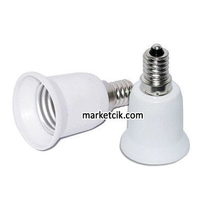 Marketcik E14 E27 Dönüştürücü Duy, E14 İnce Duyu E27 Normal Duy Yapar