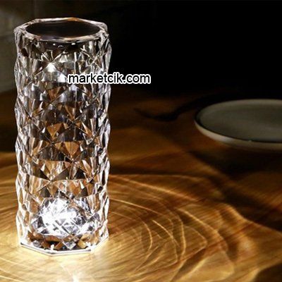 Marketcik MR-8100 Kristal Şarjlı Dokunmatik Led Masa Lambası 3 Renk Işık