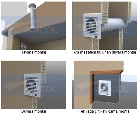 Mutlusan Me-Fan 120 lik Banyo ve Tuvalet Aspiratörü, Baca Giriş 12cm