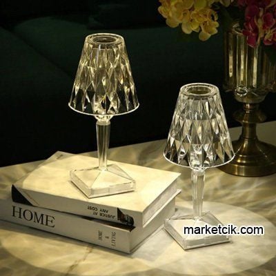 Marketcik MR-8101 Kristal Şarjlı Dokunmatik Led Masa Lambası 3 Renk Işık