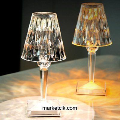 Marketcik MR-8101 Kristal Şarjlı Dokunmatik Led Masa Lambası 3 Renk Işık