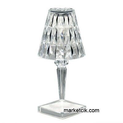 Marketcik MR-8101 Kristal Şarjlı Dokunmatik Led Masa Lambası 3 Renk Işık