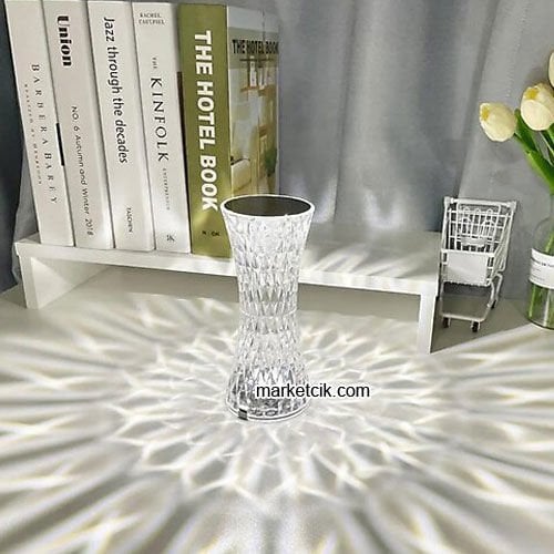 Marketcik MR-8102 Kristal Şarjlı Dokunmatik Led Masa Lambası 3 Renk Işık