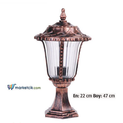 Ayaz 47x22 Polikarbon Camlı Alüminyum Fenerli Model Set Üstü Park Bahçe Aydınlatma Armatürü