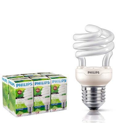 Philips 6 Adet 12 Watt Beyaz Spiral Enerji Tasarruflu Ampul E27 Duylu T2 Tornado, STOK SORUNUZ