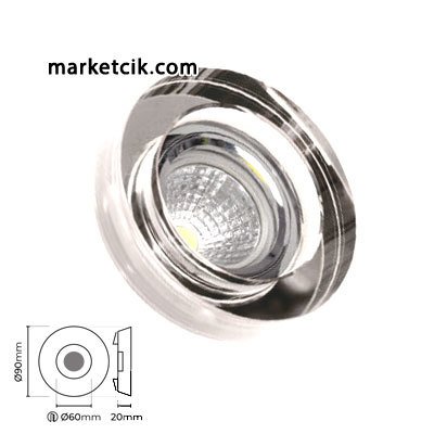 Marketcik MR556 Sıva Altı Dekoratif Cam Led Spot Armatür Beyaz-Günışığı Işık