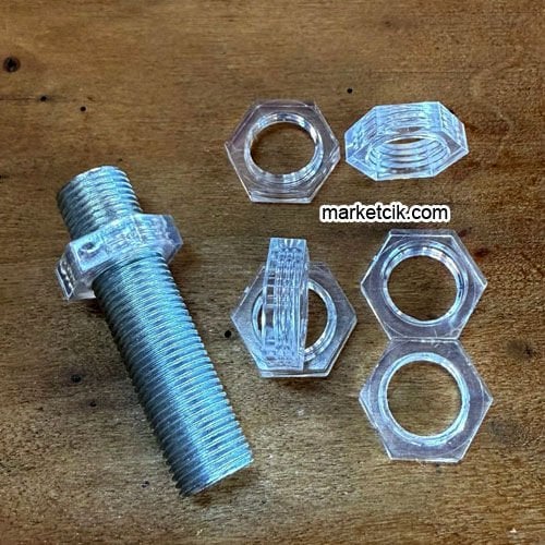 Duy ve Avize Montajı İçin 1/8 Dişli Plastik Somun, 10 Adet