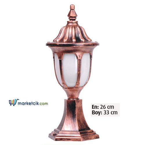 Ayaz 33x26 Yuvarlak Alüminyum Fenerli Model Set Üstü Park Bahçe Aydınlatma Armatürü