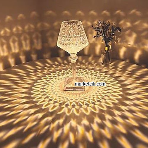 Marketcik MR-8103 Kristal Şarjlı Dokunmatik Led Masa Lambası 3 Renk Işık