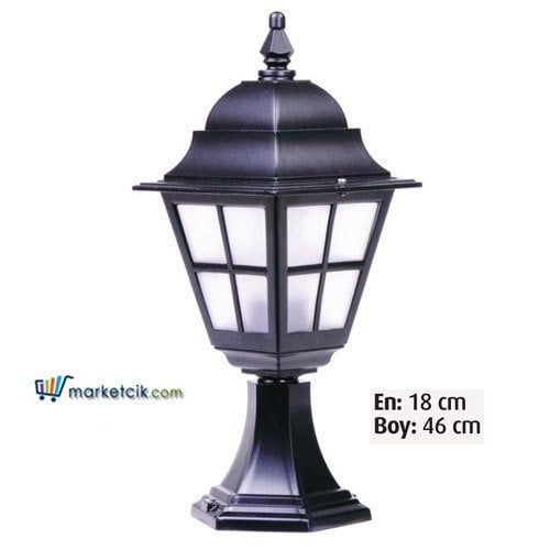 Ayaz 46x18 Alüminyum Çıtalı Fenerli Model Set Üstü Park Bahçe Aydınlatma Armatürü
