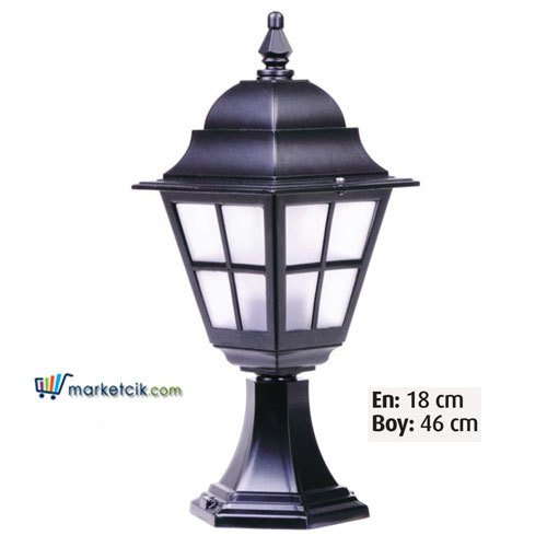Ayaz 46x18 Alüminyum Çıtalı Fenerli Model Set Üstü Park Bahçe Aydınlatma Armatürü