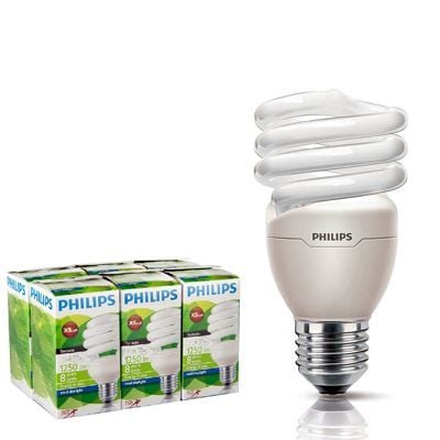 Philips 6 Adet 20 Watt Beyaz Spiral Enerji Tasarruflu Ampul E27 Duylu T2 Tornado, STOK SORUNUZ