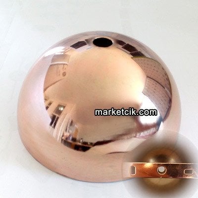 Avize, Abajur İçin Yuvarlak Bakır Metal Rozans 10 cm, TAVAN ASKILI