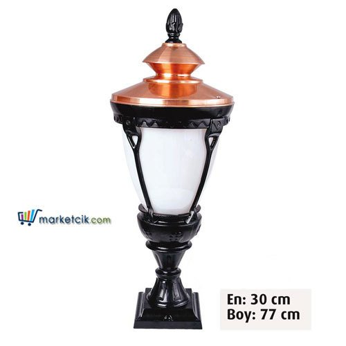 Ayaz 77x30 Alüminyum Bakır Şapkalı Saraylı Fenerli Model Set Üstü Park Bahçe Aydınlatma Armatürü