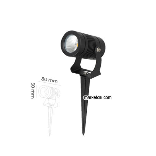 Marketcik 10 Watt Led Amber-Yeşil-Günışığı Işık Kazıklı Çim Armatür MR9051