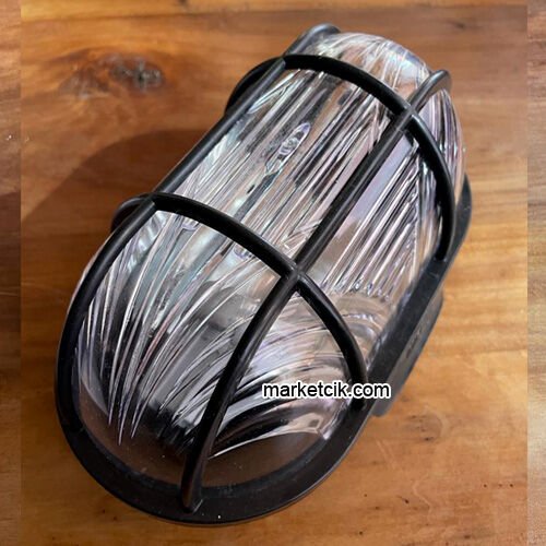 Marketcik Sıva Üstü Siyah Plastik Oval Glop Armatür E27 Duy