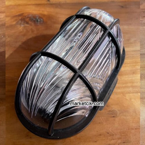 Marketcik Sıva Üstü Siyah Plastik Oval Glop Armatür E27 Duy