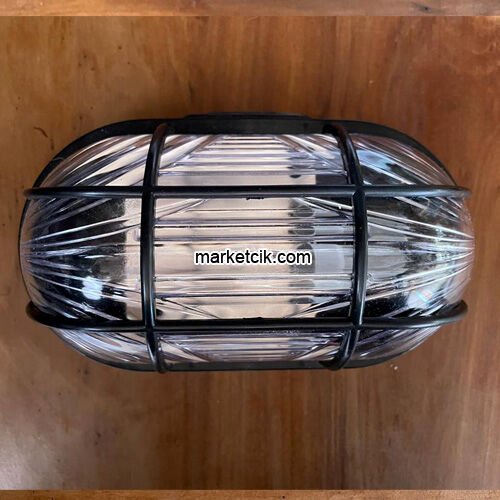 Marketcik Sıva Üstü Siyah Plastik Oval Glop Armatür E27 Duy