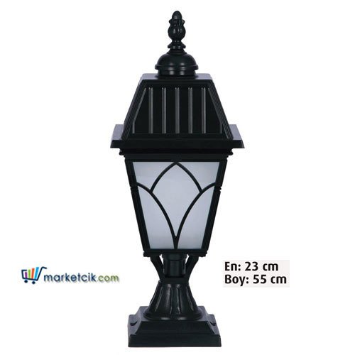 Ayaz 55x23 Kızılelma Kare Alüminyum Fenerli Model Set Üstü Park Bahçe Aydınlatma Armatürü
