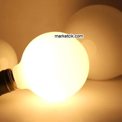 Ecolite 7-8 Watt Beyaz Camlı G95 Glop Sarı Işık Led Ampul E27 Duy
